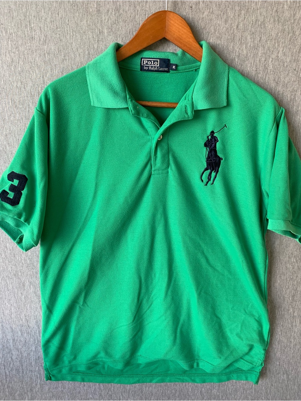 Polo Ralph Lauren Big Pony Polo Shirt Boys Green Blue 3 Patch